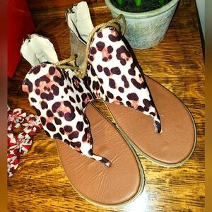 Ladies animal print sandals